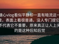 糖心vlog看似平静却一直有暗流这一波，表面上看很普通，没人专门提它，不代表它不重要，原来真正让人上头的是这种后知后觉