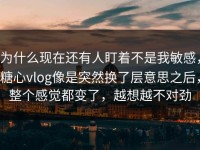 为什么现在还有人盯着不是我敏感，糖心vlog像是突然换了层意思之后，整个感觉都变了，越想越不对劲