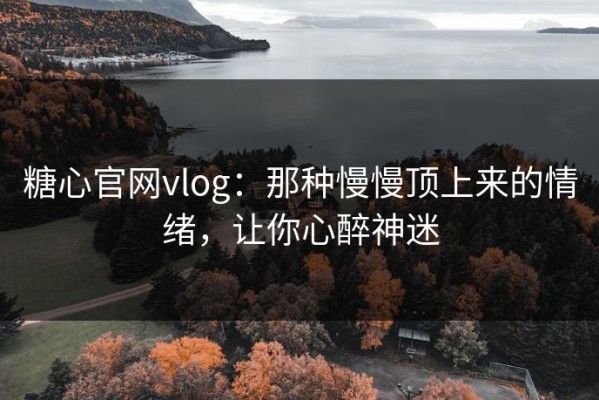 糖心官网vlog：那种慢慢顶上来的情绪，让你心醉神迷