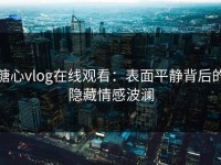 糖心vlog在线观看：表面平静背后的隐藏情感波澜