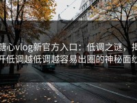 糖心vlog新官方入口：低调之谜，揭开低调越低调越容易出圈的神秘面纱