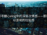 探寻糖心vlog中的深层次情感——那难以言说的拉扯感