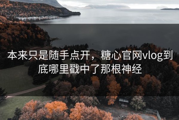 本来只是随手点开，糖心官网vlog到底哪里戳中了那根神经