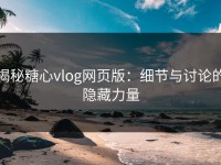 揭秘糖心vlog网页版：细节与讨论的隐藏力量