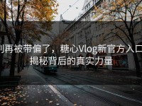 别再被带偏了，糖心Vlog新官方入口！揭秘背后的真实力量