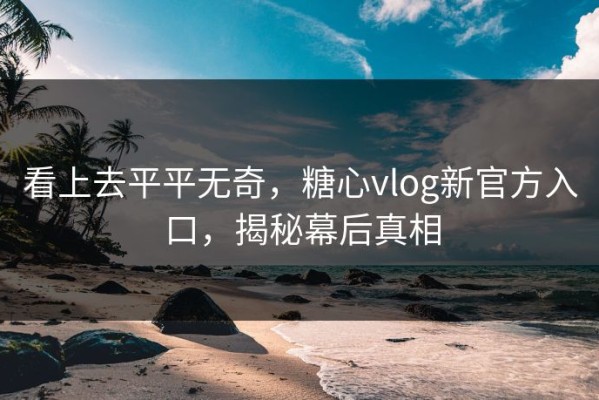 看上去平平无奇，糖心vlog新官方入口，揭秘幕后真相