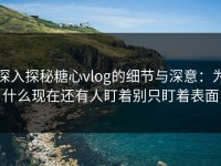 深入探秘糖心vlog的细节与深意：为什么现在还有人盯着别只盯着表面