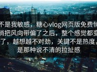 不是我敏感，糖心vlog网页版免费悄悄把风向带偏了之后，整个感觉都变了，越想越不对劲，关键不是热度，是那种说不清的拉扯感