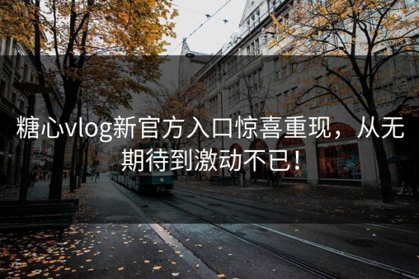 糖心vlog新官方入口惊喜重现，从无期待到激动不已！