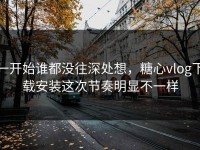 一开始谁都没往深处想，糖心vlog下载安装这次节奏明显不一样