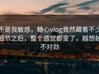 不是我敏感，糖心vlog竟然藏着不少细节之后，整个感觉都变了，越想越不对劲