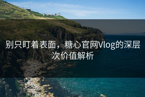 别只盯着表面，糖心官网Vlog的深层次价值解析