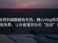 没想到越翻越有东西，糖心Vlog网页版免费，让你看懂背后的“后劲”！