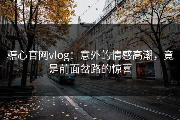 糖心官网vlog：意外的情感高潮，竟是前面岔路的惊喜