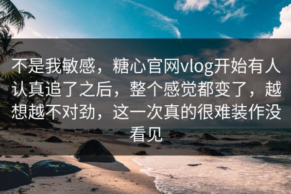 不是我敏感，糖心官网vlog开始有人认真追了之后，整个感觉都变了，越想越不对劲，这一次真的很难装作没看见