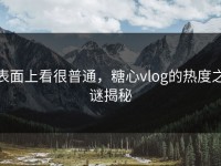 表面上看很普通，糖心vlog的热度之谜揭秘