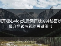 揭开糖心vlog免费网页版的神秘面纱：最容易被忽视的关键细节