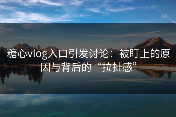 糖心vlog入口引发讨论：被盯上的原因与背后的“拉扯感”