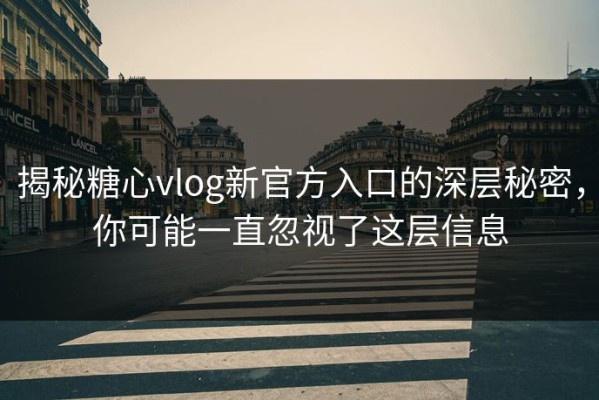 揭秘糖心vlog新官方入口的深层秘密，你可能一直忽视了这层信息