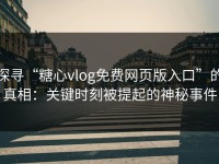探寻“糖心vlog免费网页版入口”的真相：关键时刻被提起的神秘事件