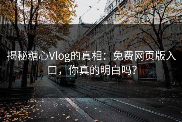 揭秘糖心Vlog的真相：免费网页版入口，你真的明白吗？