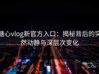 糖心vlog新官方入口：揭秘背后的突然动静与深层次变化
