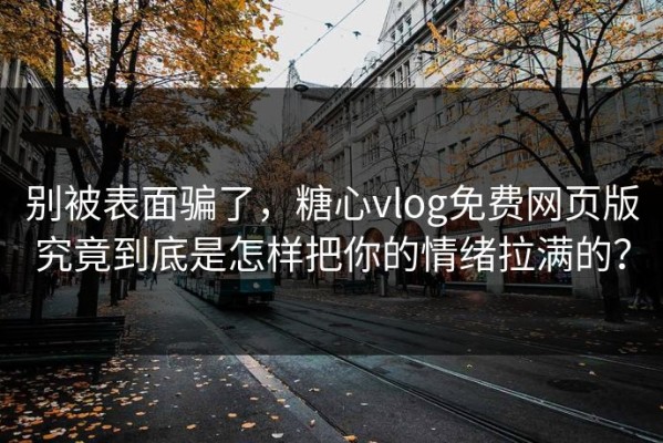别被表面骗了，糖心vlog免费网页版究竟到底是怎样把你的情绪拉满的？