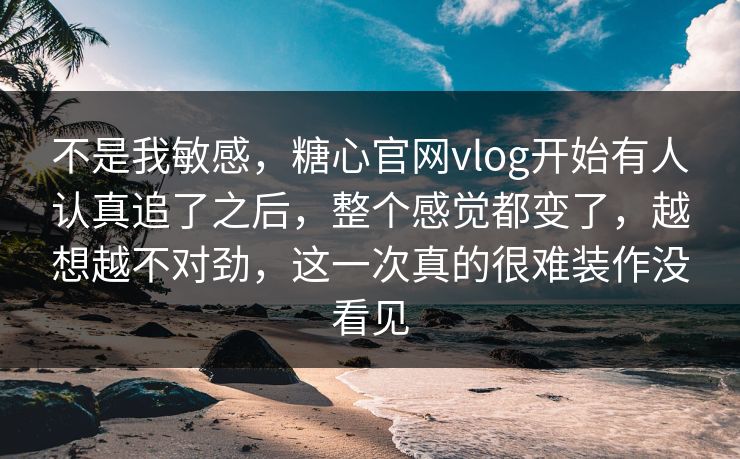 不是我敏感，糖心官网vlog开始有人认真追了之后，整个感觉都变了，越想越不对劲，这一次真的很难装作没看见
