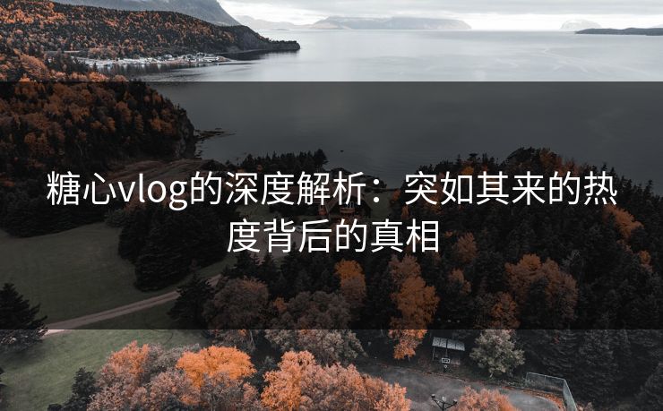 糖心vlog的深度解析：突如其来的热度背后的真相