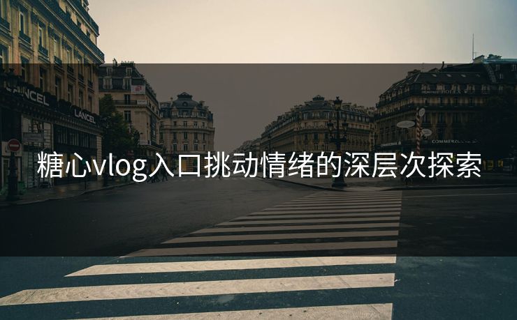 糖心vlog入口挑动情绪的深层次探索