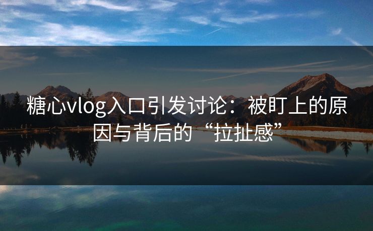 糖心vlog入口引发讨论:被盯上的原因与背后的“拉扯感” 糖心vlog入口引发讨论:被盯上的原因与背后的“拉扯感”